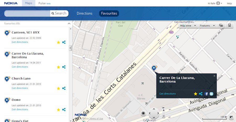 Nokia Maps web