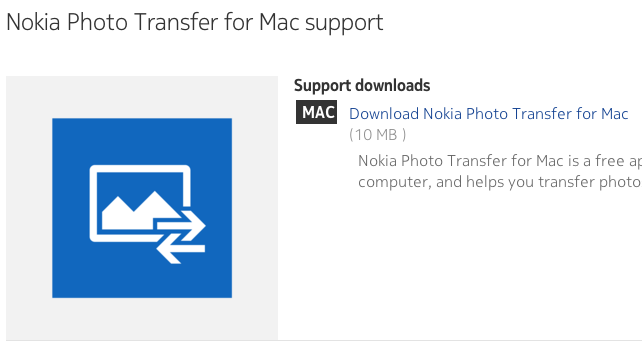 nokia photo transfer for mac app