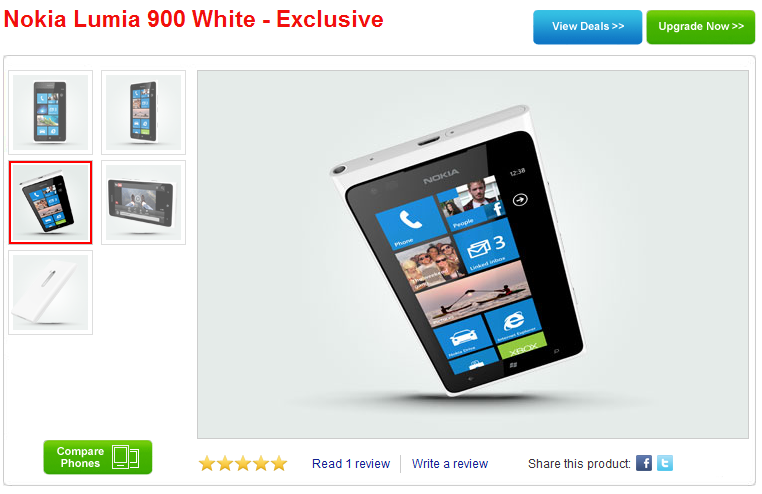 White Lumia 900 at Phones 4U