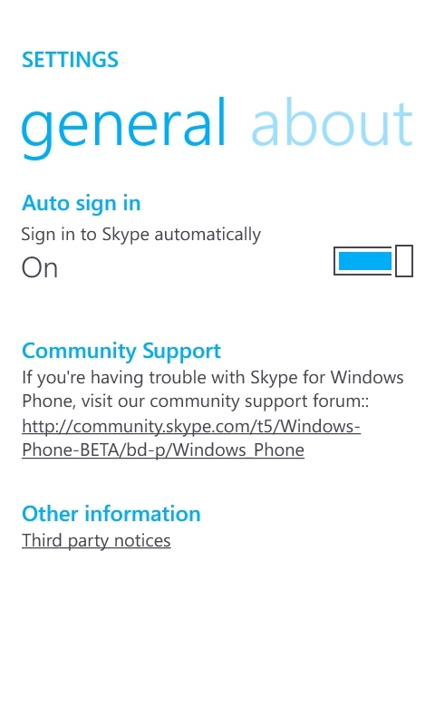 Skype for Windows Phone beta