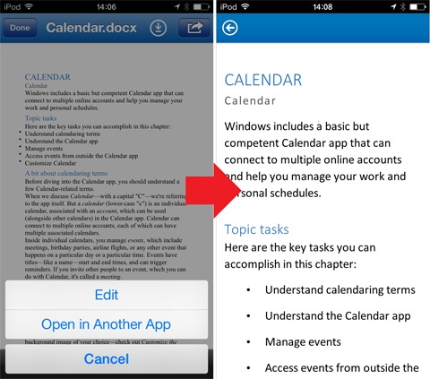 SkyDrive Pro on iOS