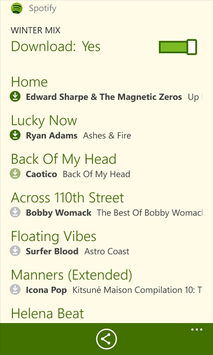 Spotify on Windows Phone