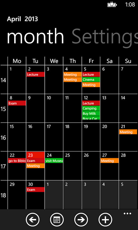True Calendar 8 screenshot