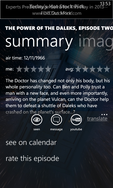 TVShow on Windows Phone