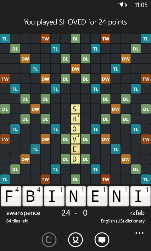 WordFeud on Windows Phone