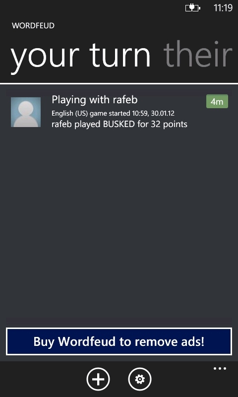 WordFeud on Windows Phone