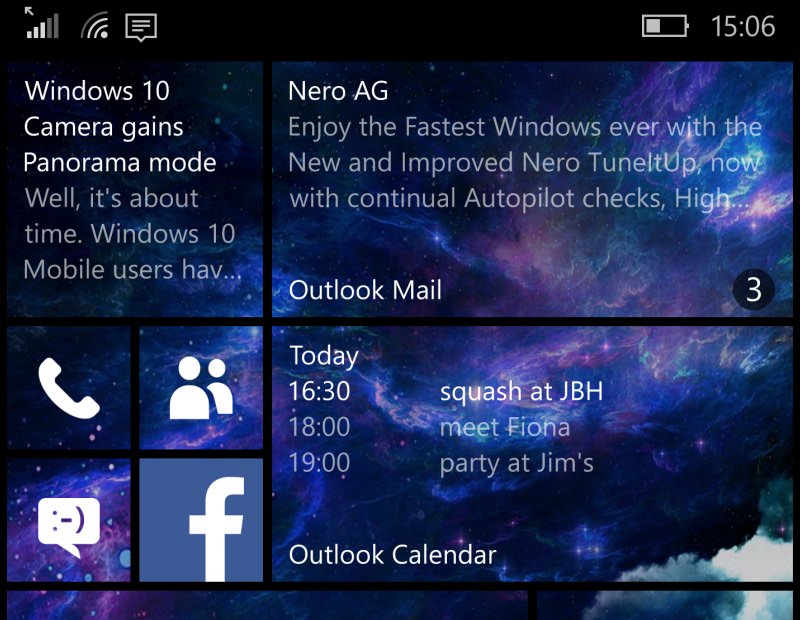 windows phone calendar tile