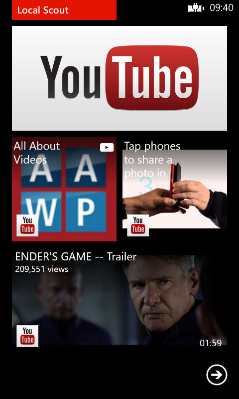 Screenshot, YouTube client