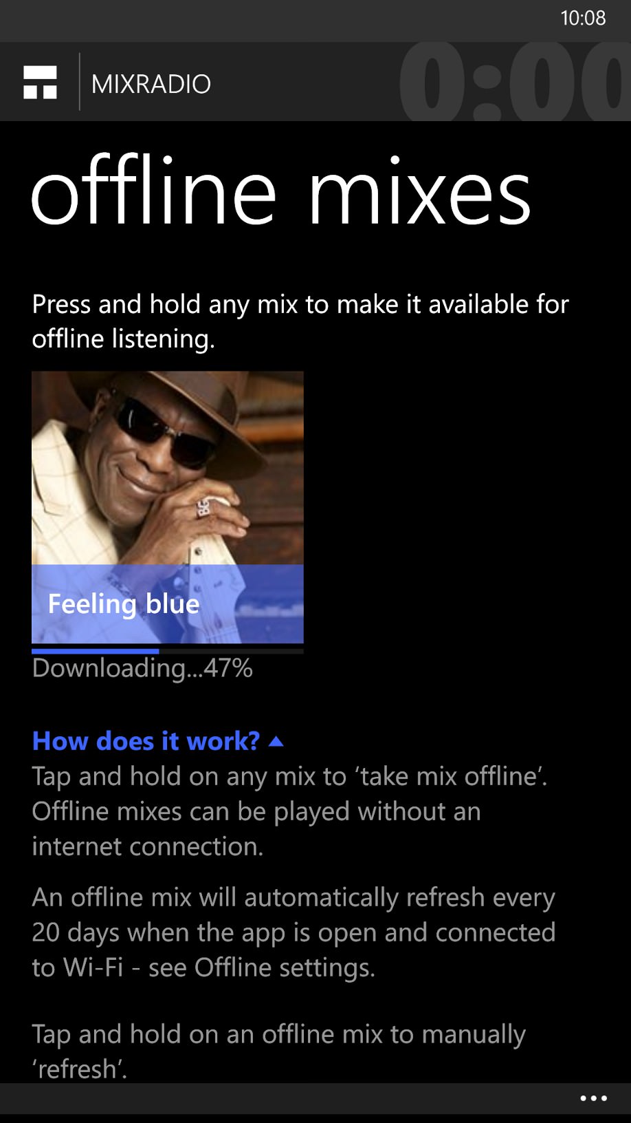 Screenshot, MixRadio