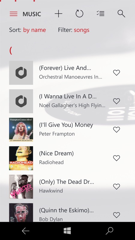 Screenshot, Media Player for Google Play Music