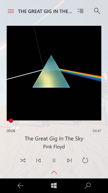 Screenshot, Media Player for Google Play Music