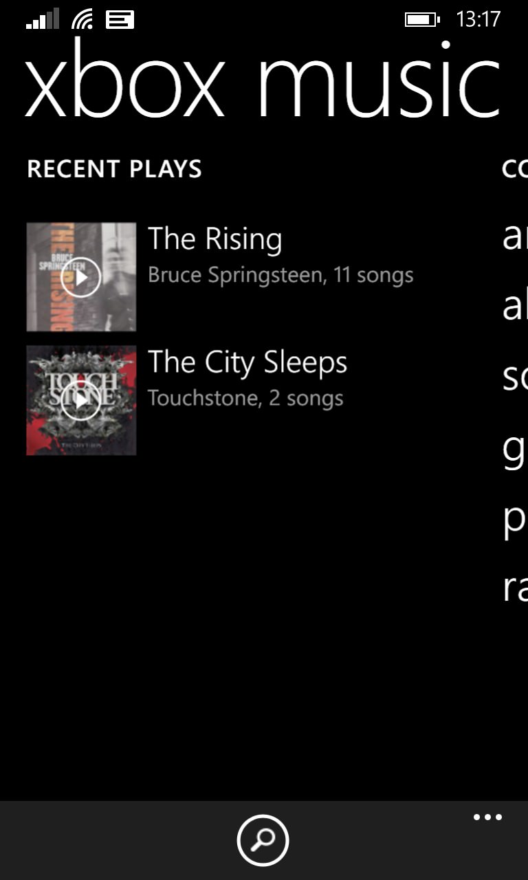 Xbox Music screenshot