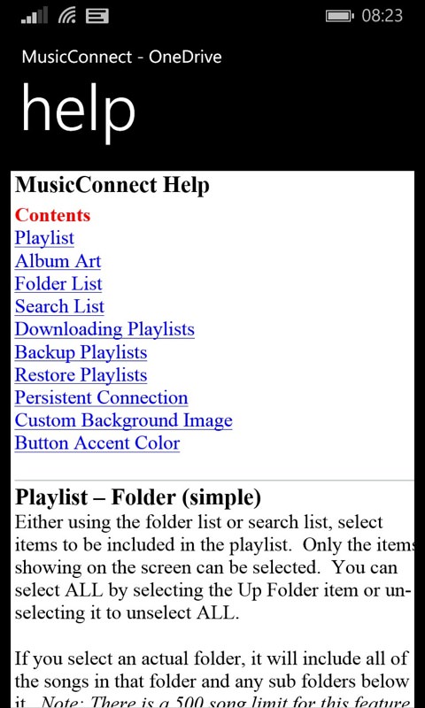 Screenshot, MusicConnect