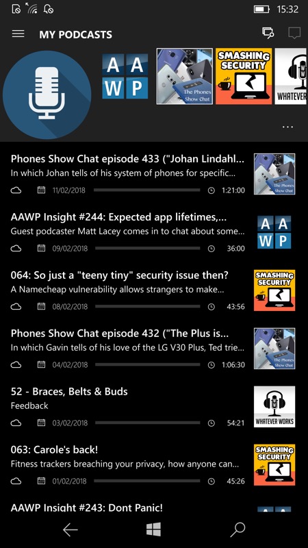 Screenshot, MyPodcasts