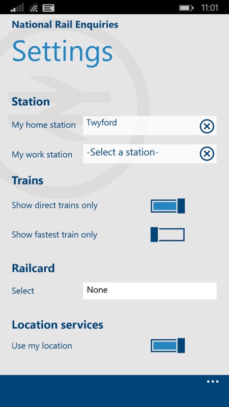 Screenshot, National Rail