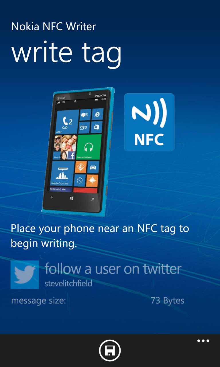 Screenshot, NFC Writer