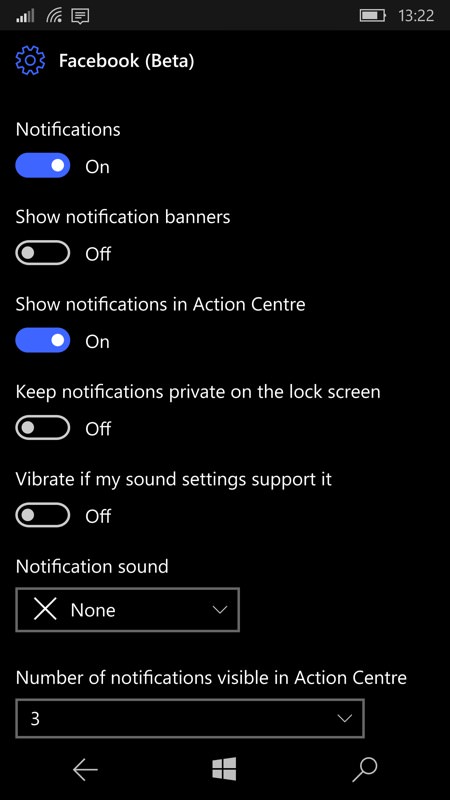 Notifications control