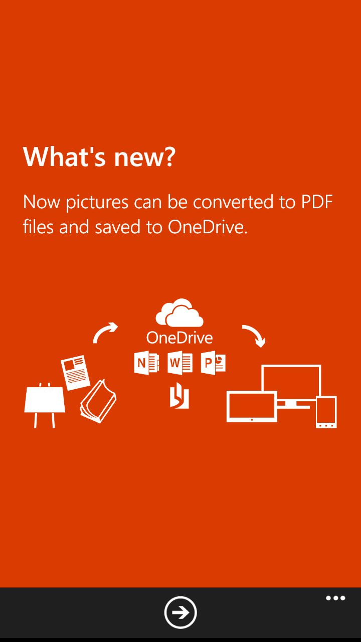 Office Lens saving to PDF