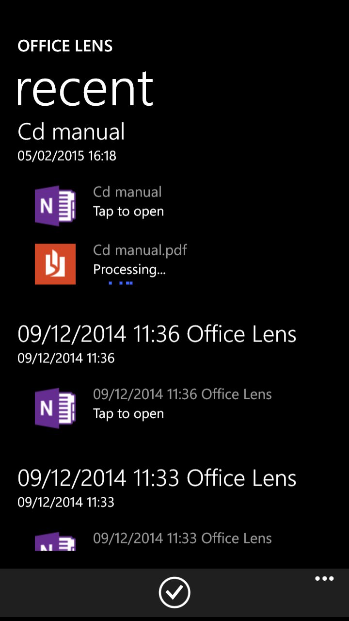 Office Lens saving to PDF