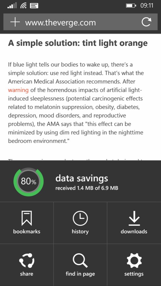 Screenshot, Opera Mini