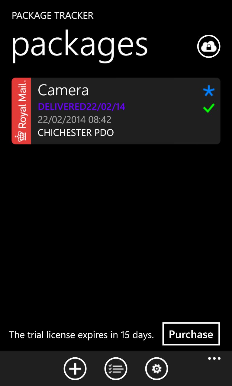 Screenshot, Package Tracker