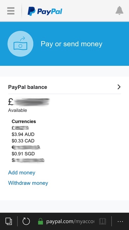 Screenshot, PayPal