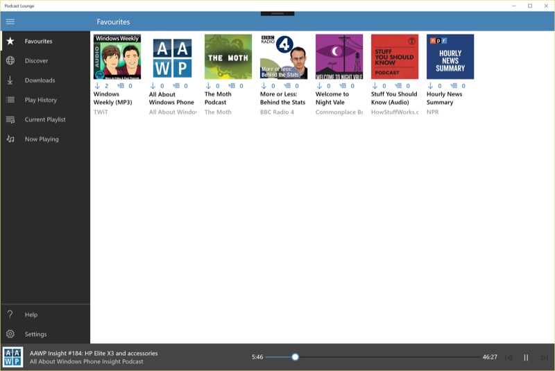 Podcast Lounge UWP teaser screenshot
