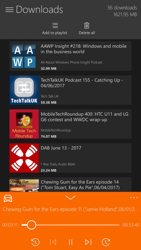 Screenshot, Podcasts (beta)