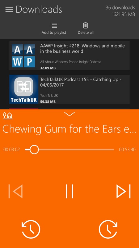 Screenshot, Podcasts (beta)