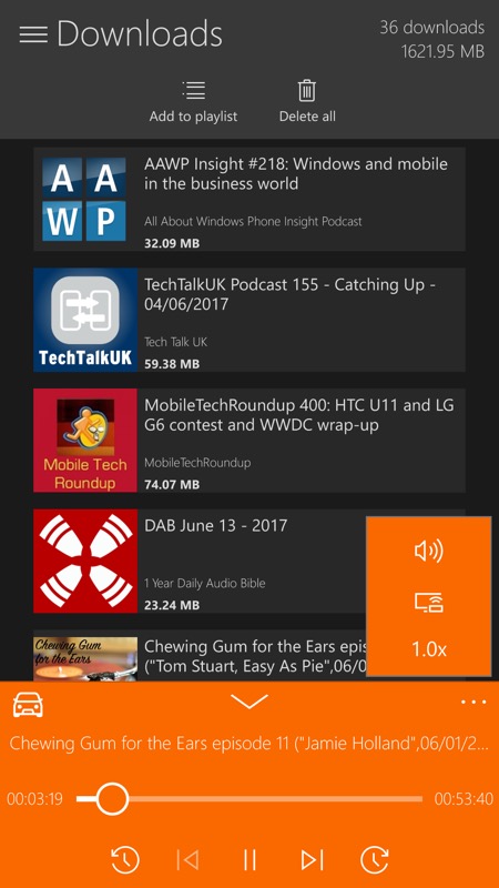 Screenshot, Podcasts (beta)