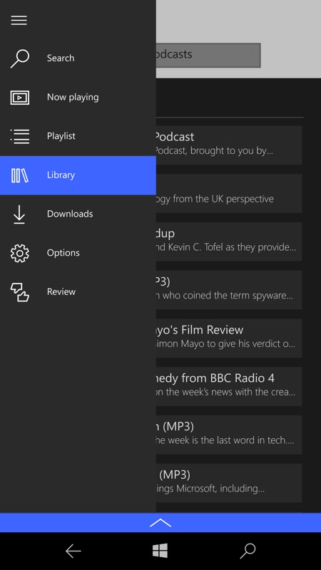 Screenshot, Podcasts (beta)