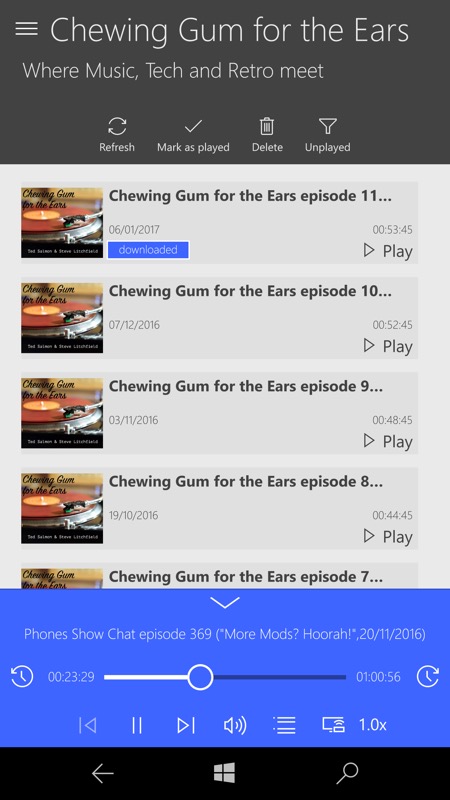 Screenshot, Podcasts (beta)