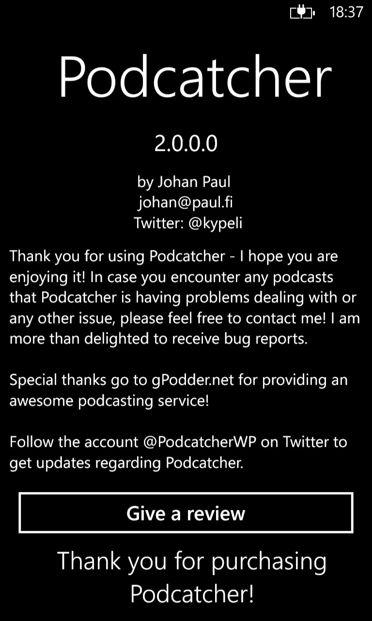 Podcatcher gets to v2.0, adds gPodder import, UI flourishes and bug fixes