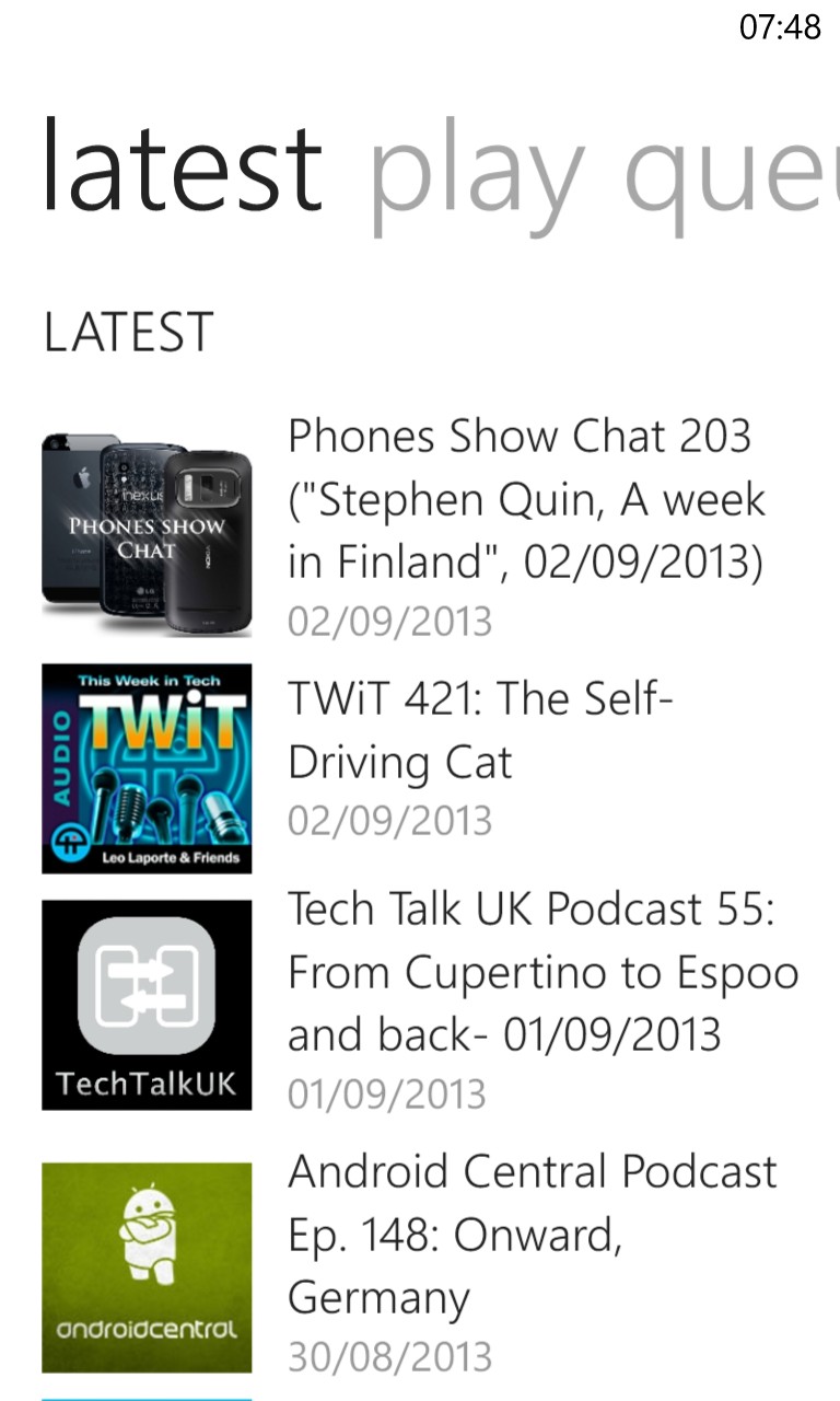 Podcatcher updates in detail, new views, memory optimisations