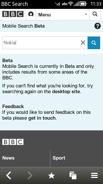 Mobile search on the BBC