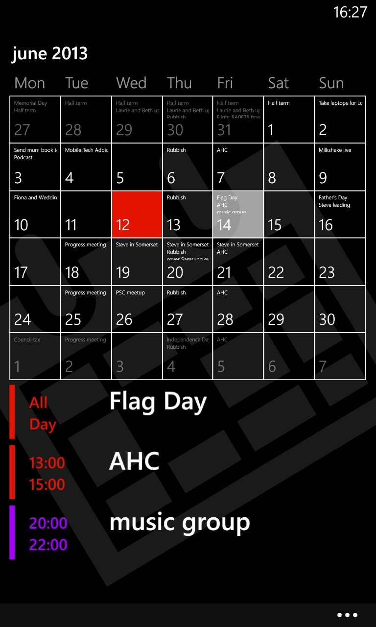 Screenshot, Simple Calendar