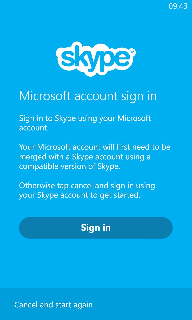 skype sign in using live