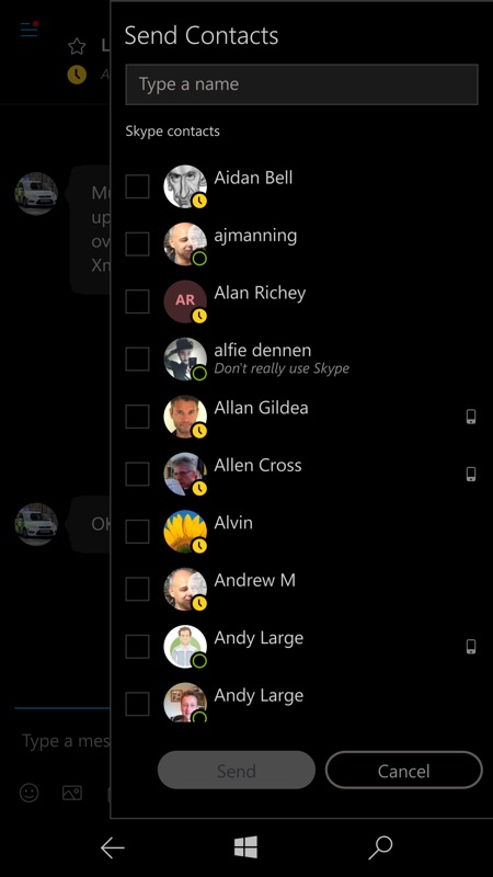 Screenshot, Skype UWP