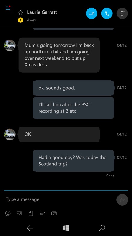 Screenshot, Skype UWP