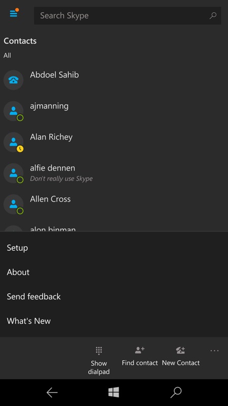 Screenshot, Skype UWP