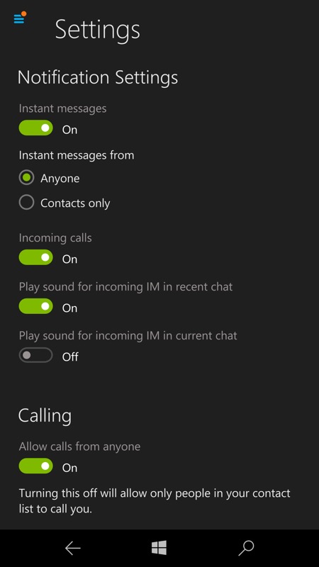 Screenshot, Skype UWP