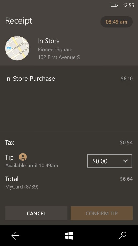 Screenshot, Starbucks UWP