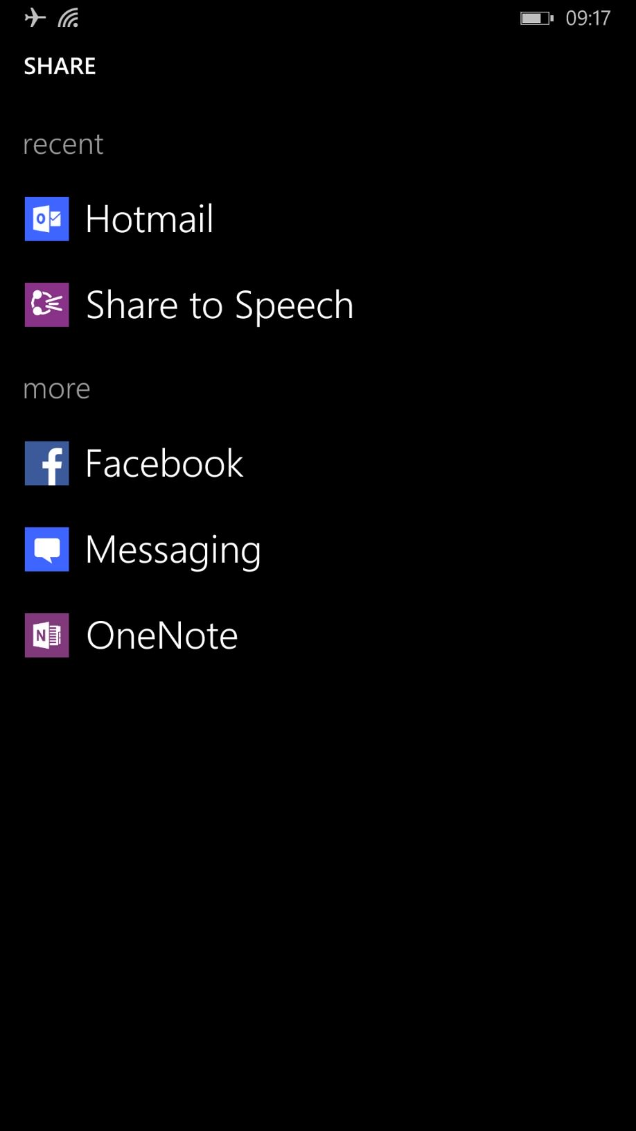 Screenshot, Share to Speech on Windows Phone