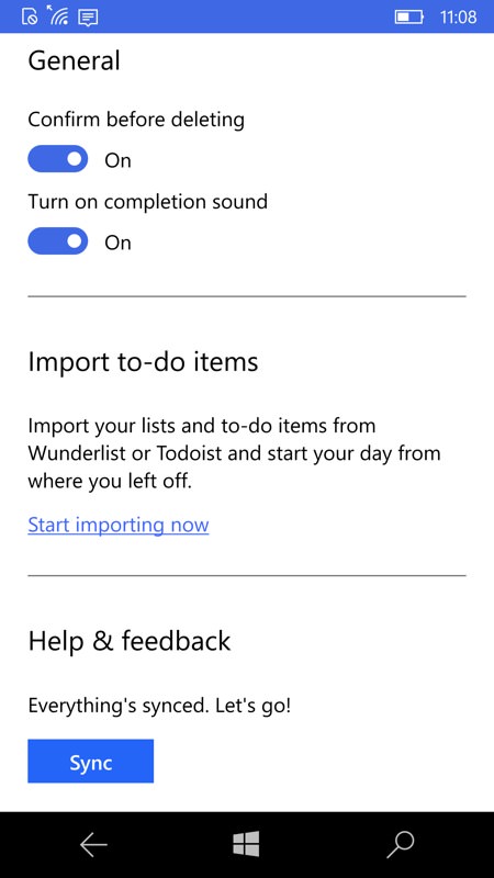 Microsoft To-Do screenshot