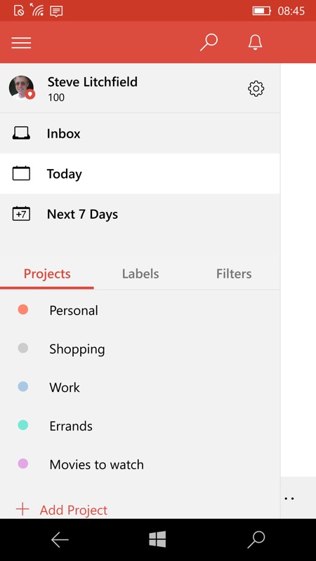 my todoist setup for project management