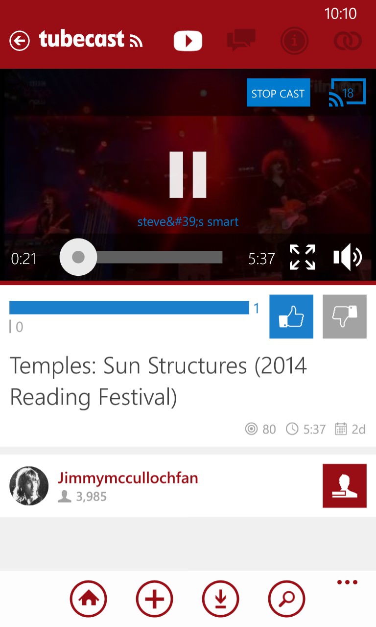 Screenshot, Tubecast PRO