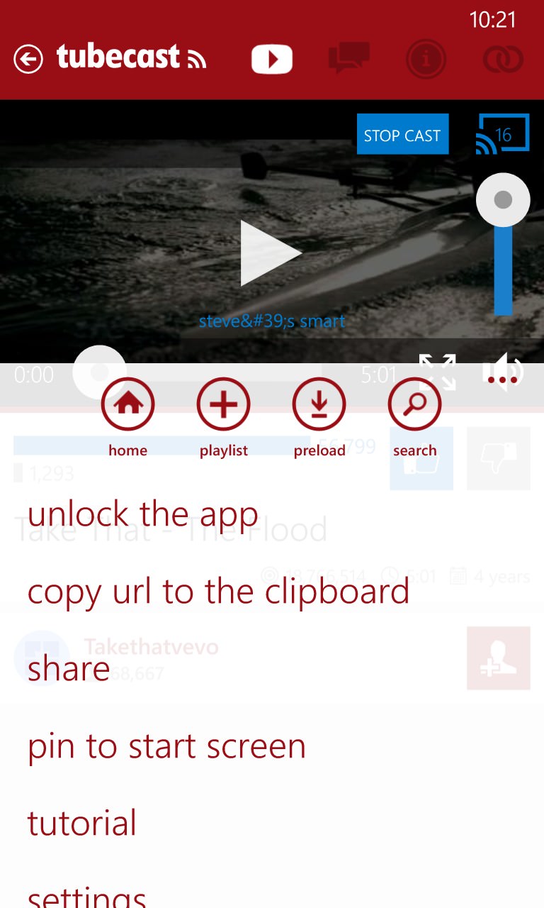 Screenshot, Tubecast PRO