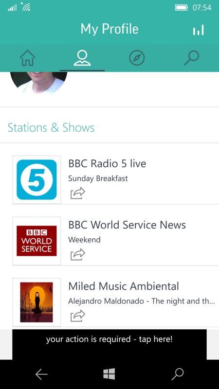 Screenshot, TuneIn Radio