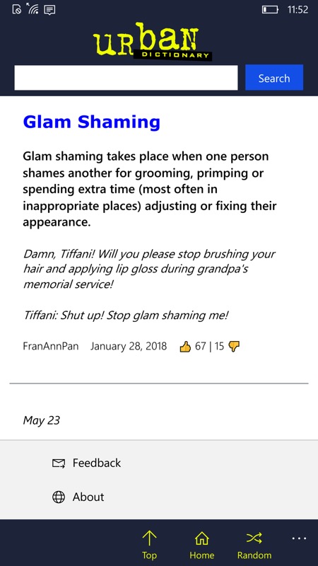 Urban Dictionary App  Develop an Urban Slang Dictionary