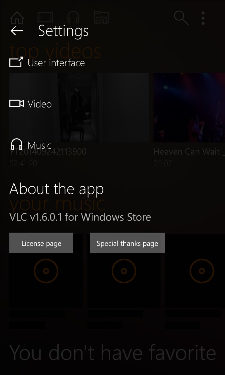 VLC for WP Beta screenshot